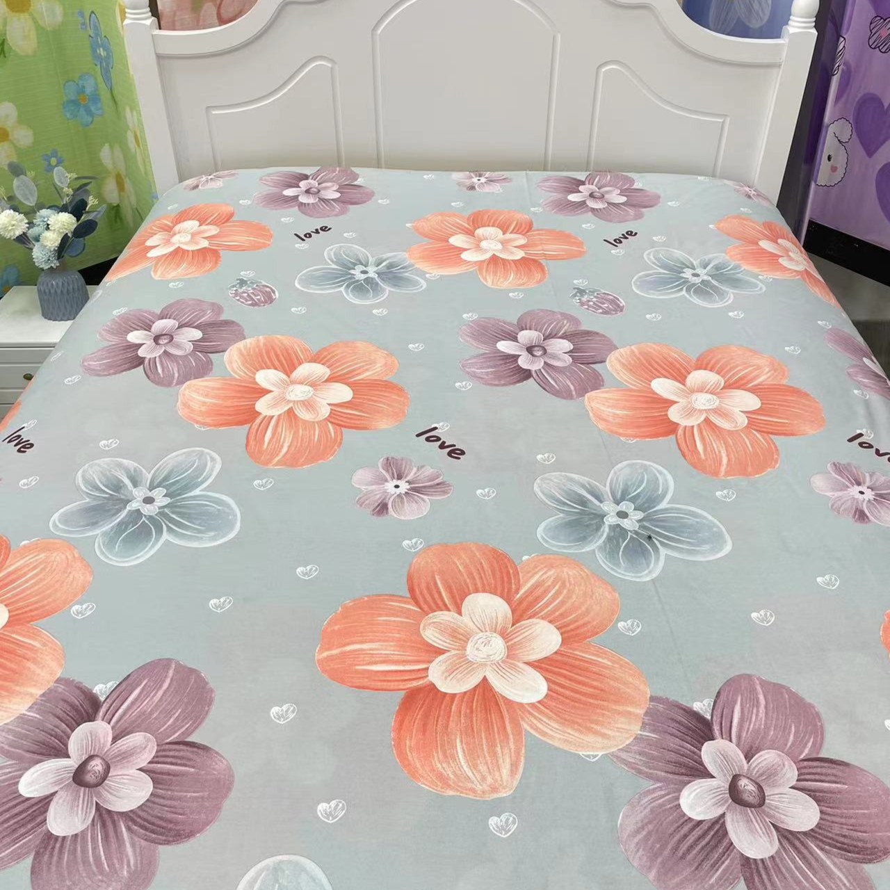 加厚斜纹被套单人双人加大被罩棉布优质品质【花海磨绒】