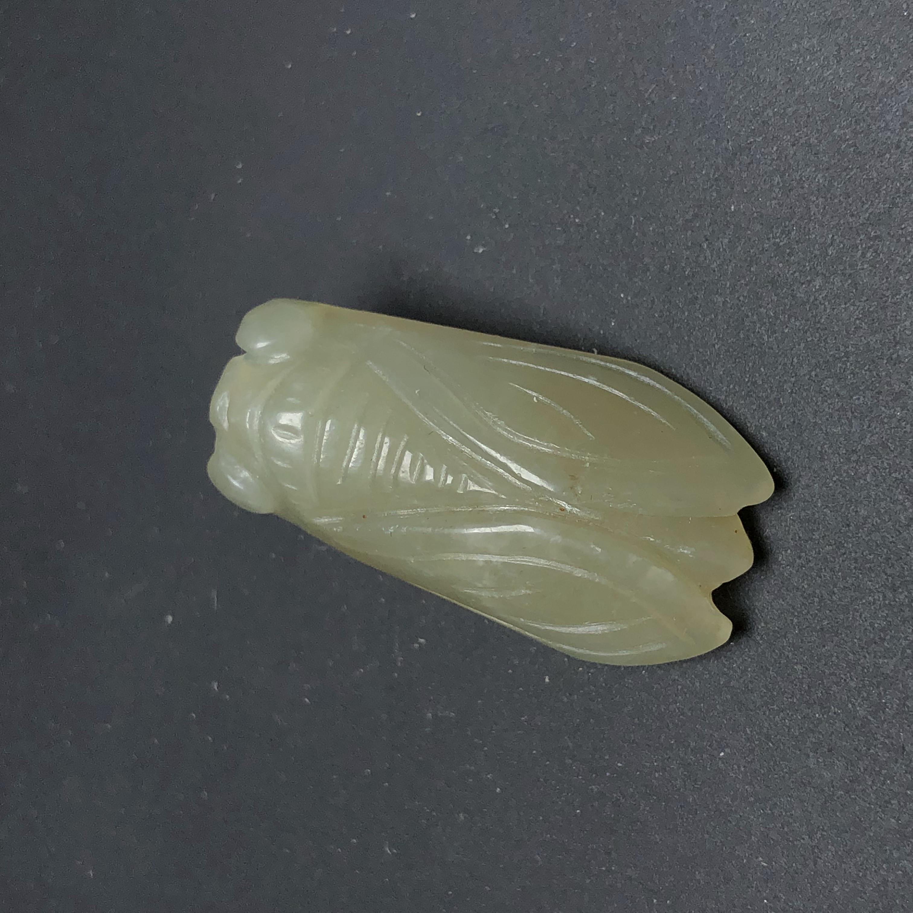 几十年国营老库存和田玉玉蝉吊坠一鸣惊人