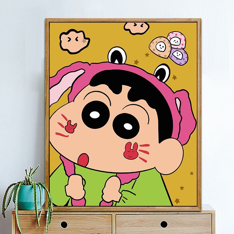 蜡笔小新数字油画diy填色手工涂色爆款卡通DIY礼物装饰油彩挂画画