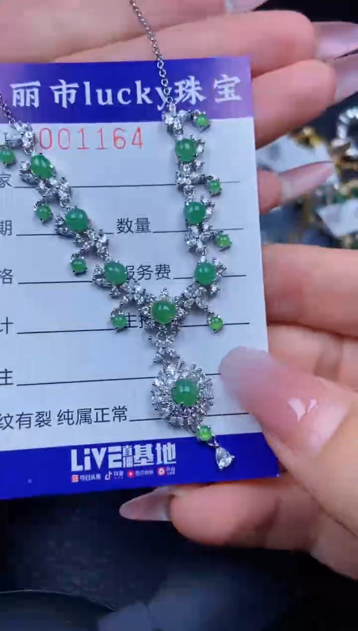 【闪购商品】翡翠颈饰银S925镶嵌1164