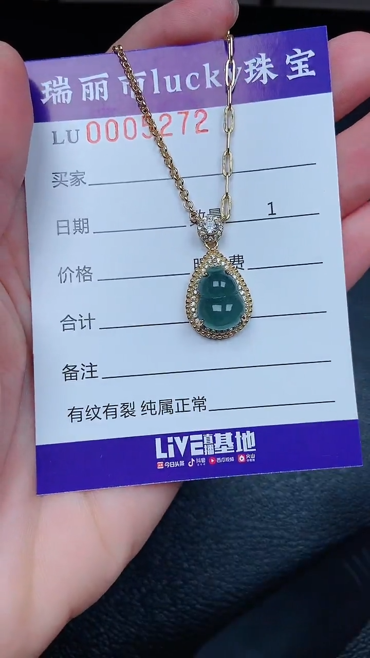【闪购商品】翡翠颈饰银S925镶嵌5272