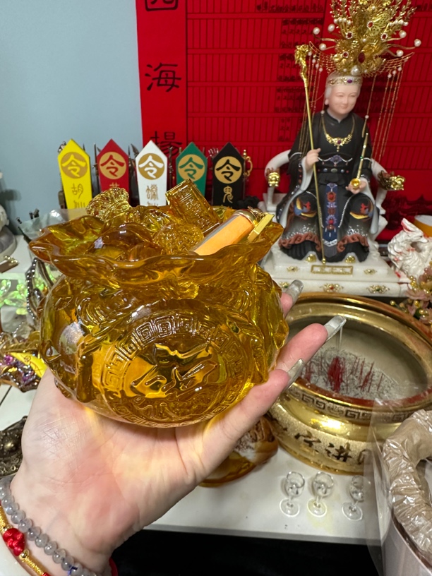 聚宝盆桌面摆件琉璃