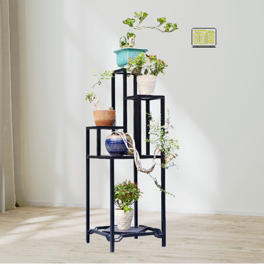 铝合金四连体架绿萝多肉绿植盆景户外阳台花架多层阶梯落地式花架