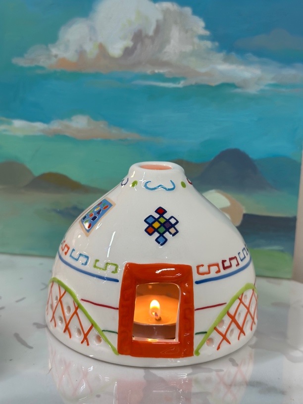 蒙古包蜡烛摆台陶瓷