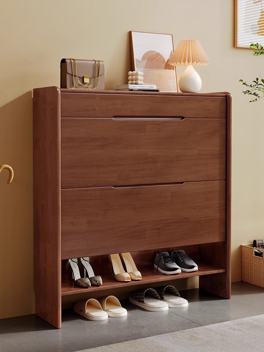 实木鞋柜超薄大容量家用门口小户型翻斗式简约门厅柜省空间玄关柜