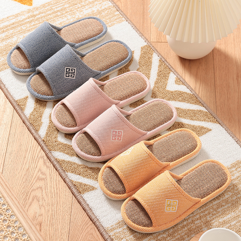【小扬优选】亚麻拖鞋男女情侣春秋防滑室内家用居家吸汗棉麻四季