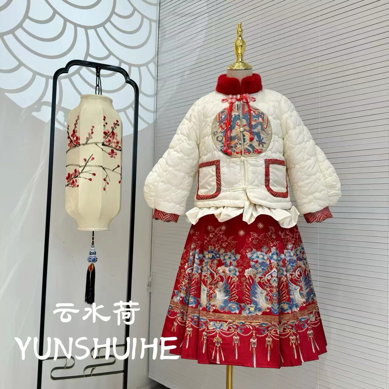 女童冬装新款马面裙公主裙加绒加棉汉服套装