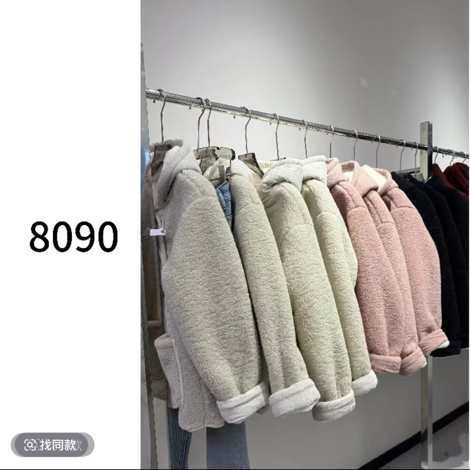 【8090暖居】冬款灯芯绒拼接韩系休闲加厚暖暖连帽外套NJ-52671