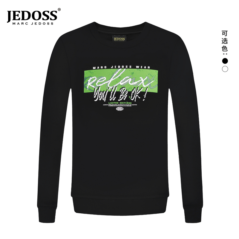 JEDOSS/爵迪斯新潮牌上衣刺绣休闲宽松圆领秋冬套头卫衣长袖031