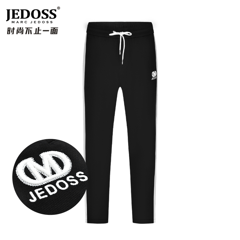 JEDOSS/爵迪斯男装秋冬专柜新款简约字母刺绣针织休闲裤D3755