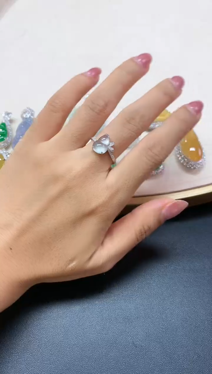 【闪购商品】翡翠戒指18K金镶嵌A278|3800