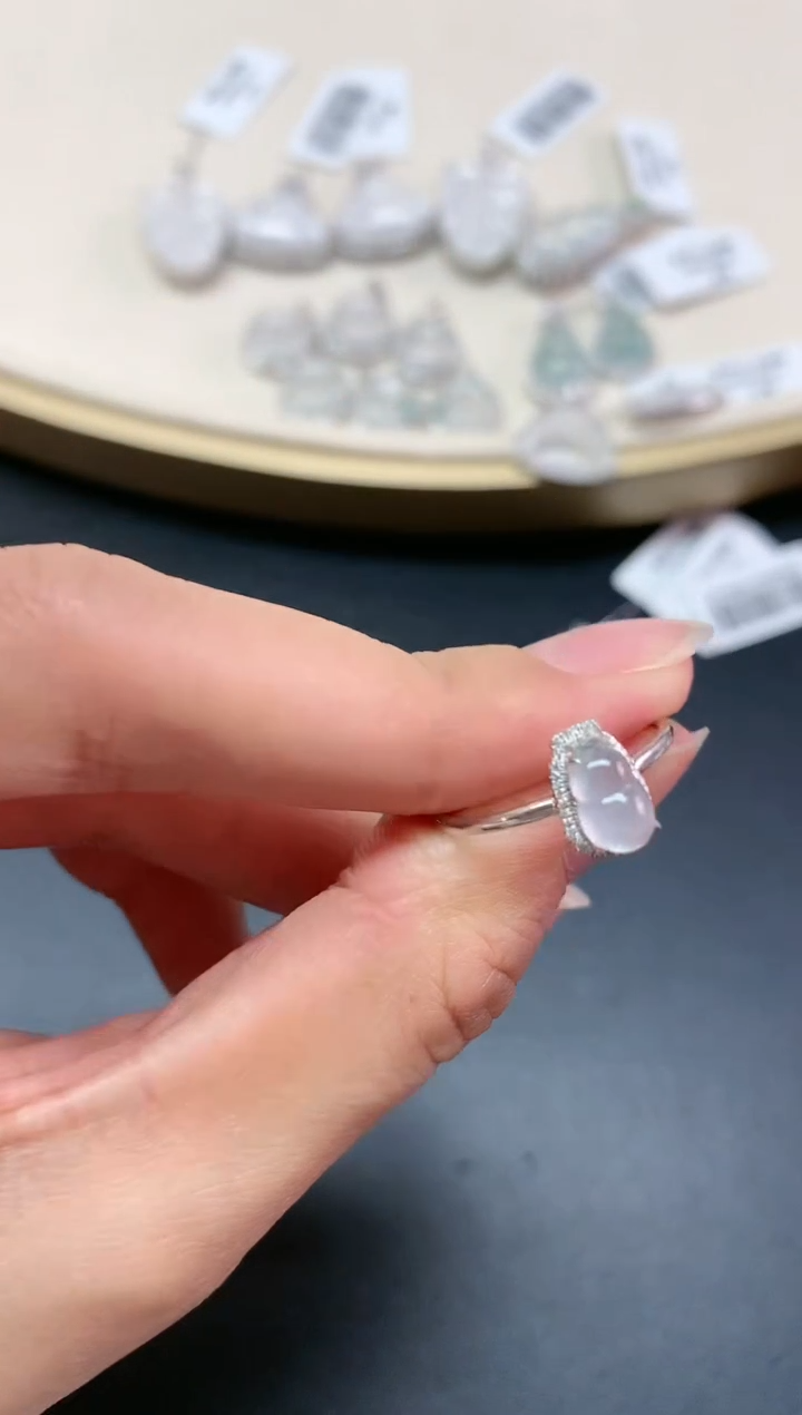 【闪购商品】翡翠戒指18K金镶嵌戒指A171|980