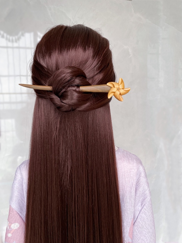 可爱风车发簪发饰精雕工艺品