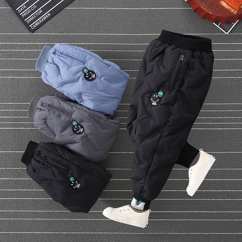 男童棉裤一条过冬加绒加厚外穿中大童超厚三层洋气儿童保暖长裤潮