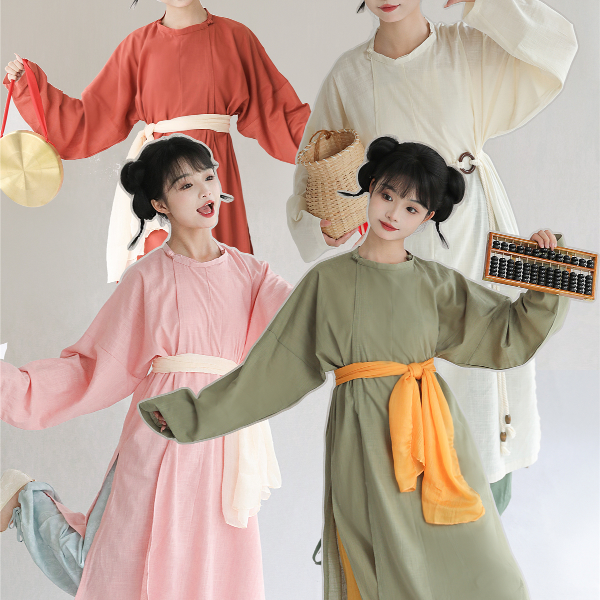 [棉麻圆领袍]袅鸣涧鸟家唐制汉服圆领袍大放量复原缺胯袍夏纯色