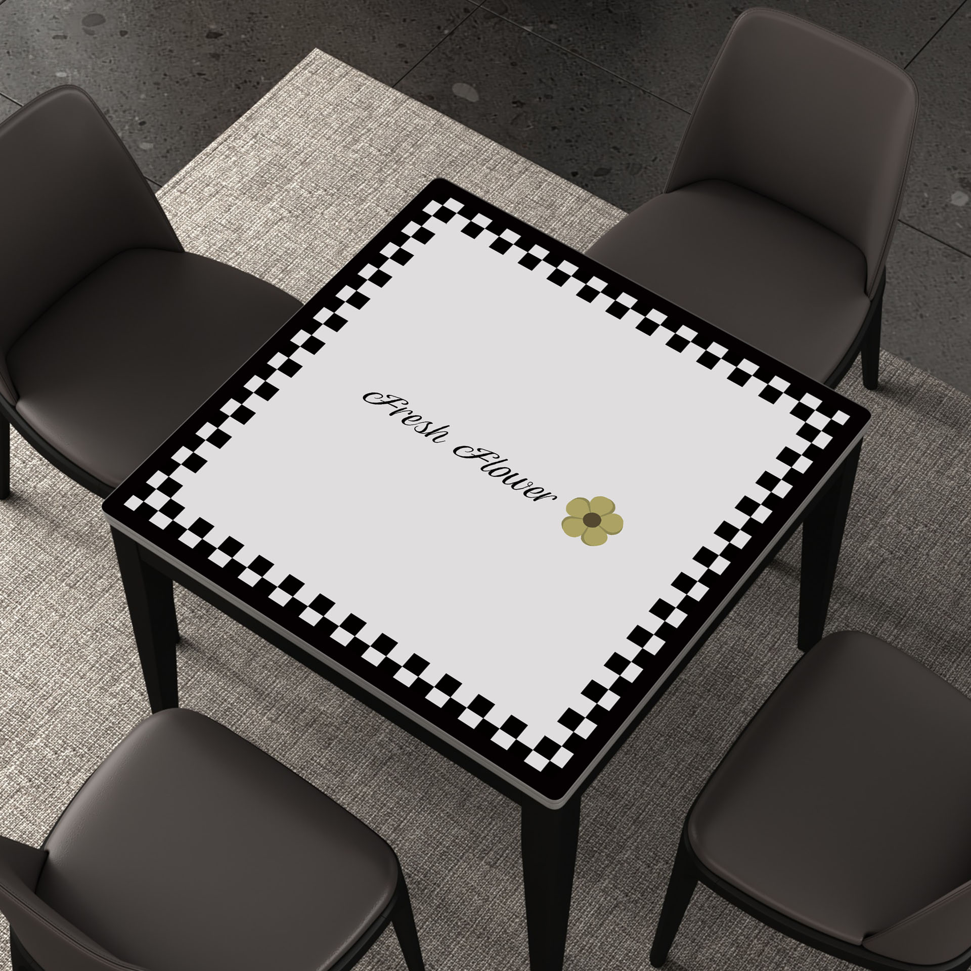 轻奢高级感正方形餐桌垫桌布防水防油免洗防烫茶几垫桌面保护台布