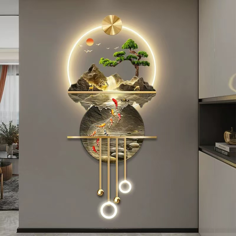 新款铝合金挂件玄关画葫芦入户壁画挂件新中式如意走廊过道挂画财