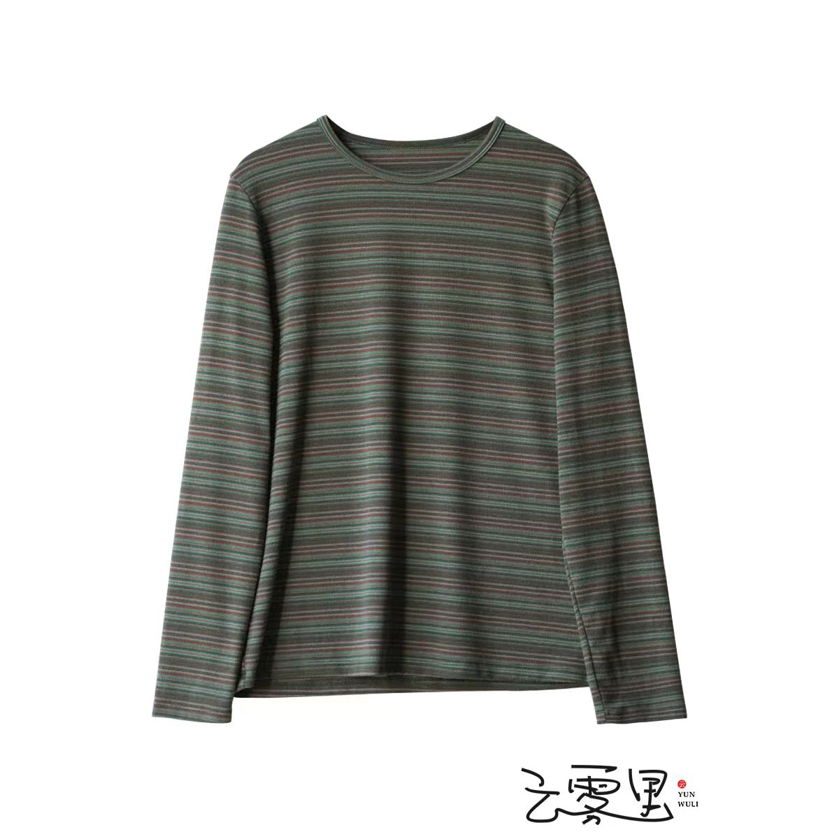 云雾里 原创设计3156复古文艺松弛感透气绵软舒适针织打底长袖T 