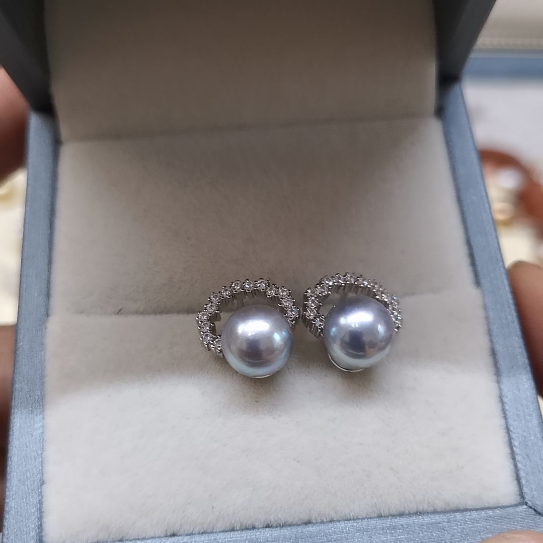 海水珍珠耳饰银S925镶嵌L****—