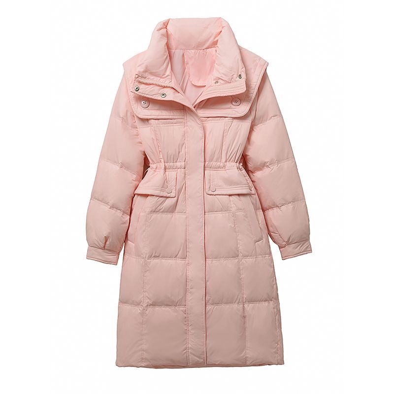 保暖百搭潮流2023新款韩版冬季海军领羽绒服女中长款加厚修身收腰