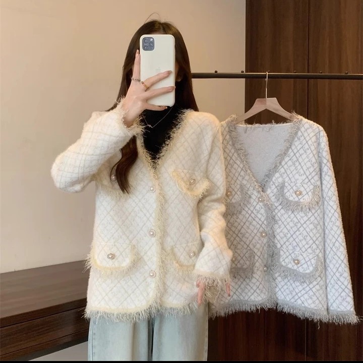 流苏毛边 小香风加厚短外套女 2024秋季 高级感复古气质显瘦上衣
