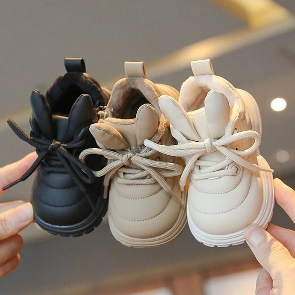 儿童休闲学步鞋子男女宝宝保暖加绒运动鞋软底加厚男童鞋小童棉靴