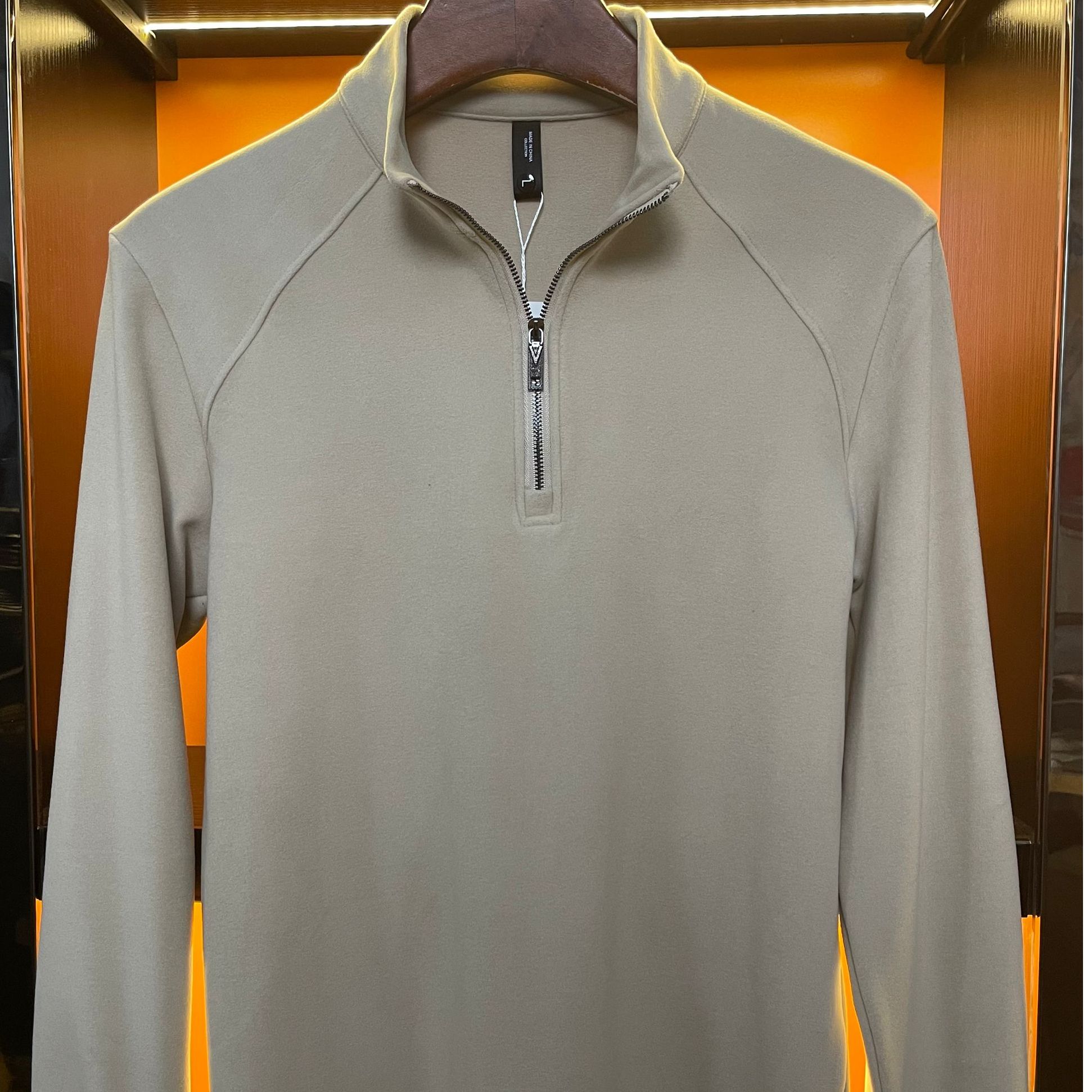 秋冬季男士长袖高档纯色时尚卫衣男装半高领拉链打底衫青年T恤