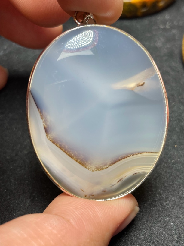 天然海洋玉髓玛瑙百搭时尚风景吊坠（配皮绳）