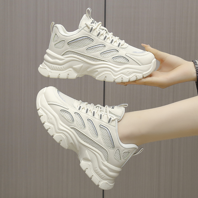 无品牌品牌女鞋春季新款女鞋时尚透气百搭舒适小香风春季老爹鞋