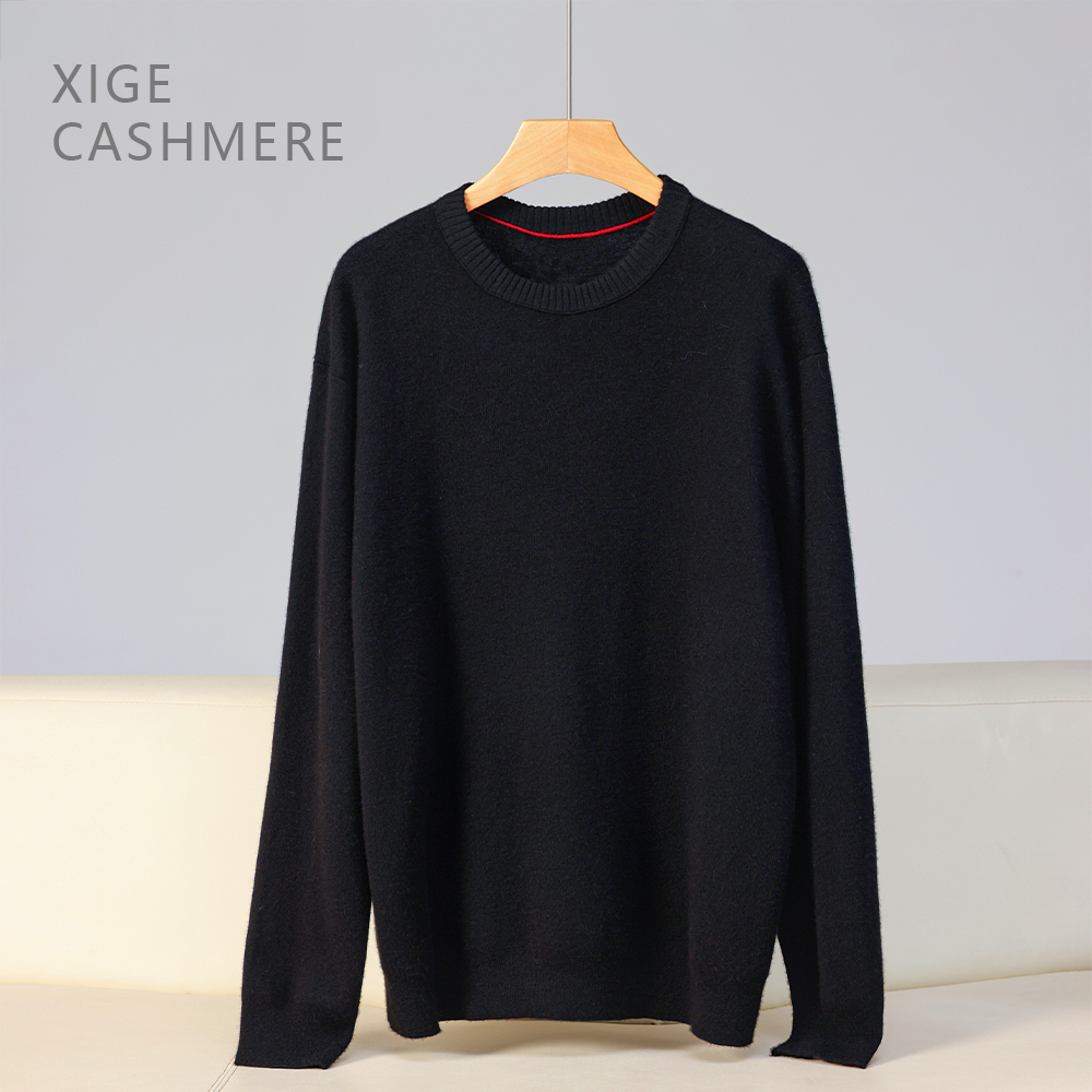 【男款】喜歌羊绒 男士精纺圆领68支100山羊绒上衣针织衫 7752