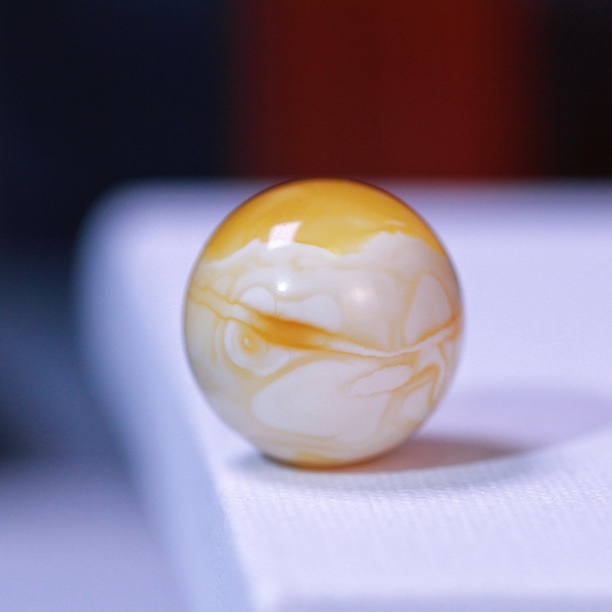 21.5mm金瓷白·溶洞·妖花蜜蜡圆珠单颗珠配珠顶珠锁骨珠