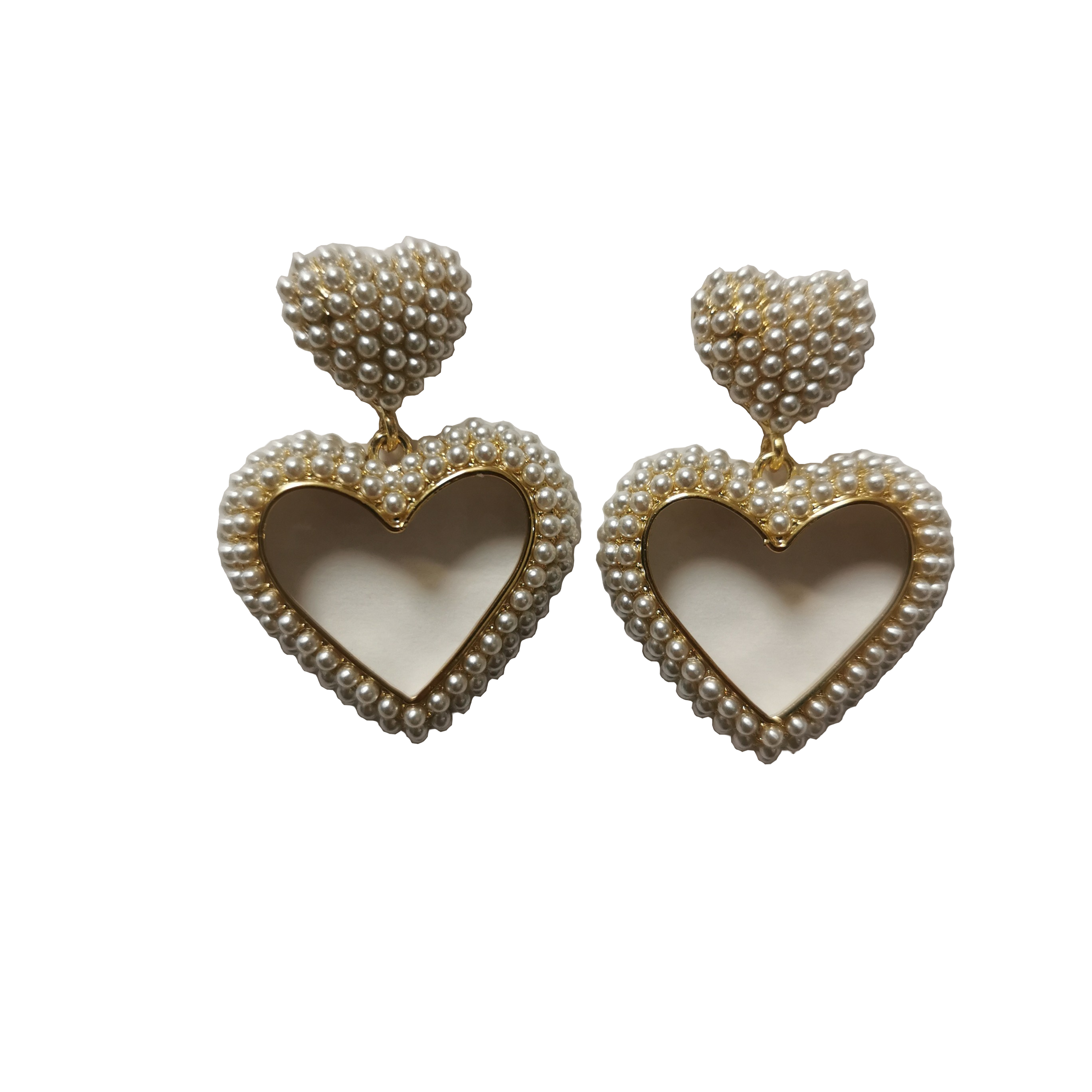 铜合金耳饰 时尚耳环吊坠气质耳饰饰品金色精致甜美优雅素款白色