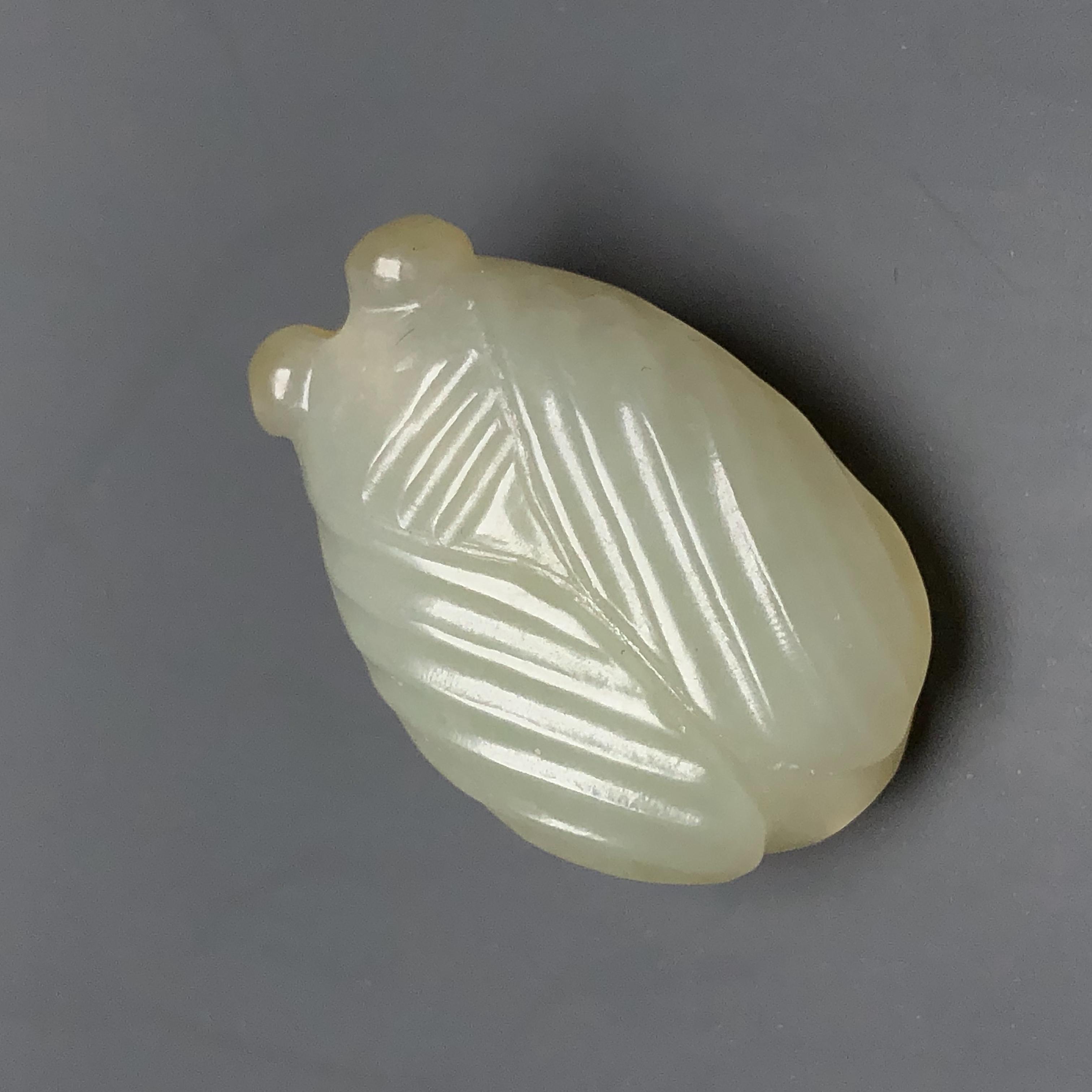 几十年创汇时期老和田玉通天孔玉蝉吊坠文玩配饰