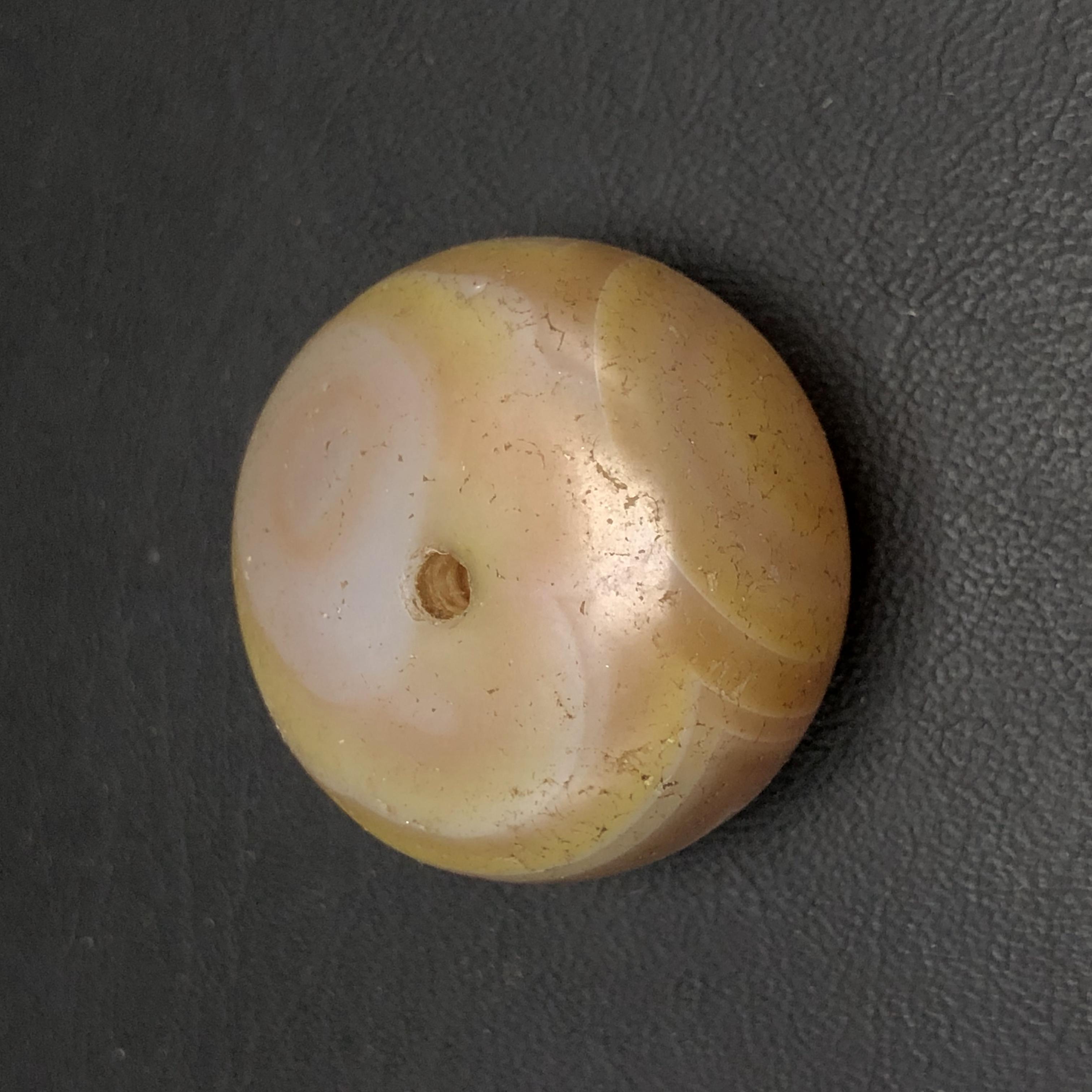 晚晴民国左右时期老玛瑙扁园珠配珠吊坠