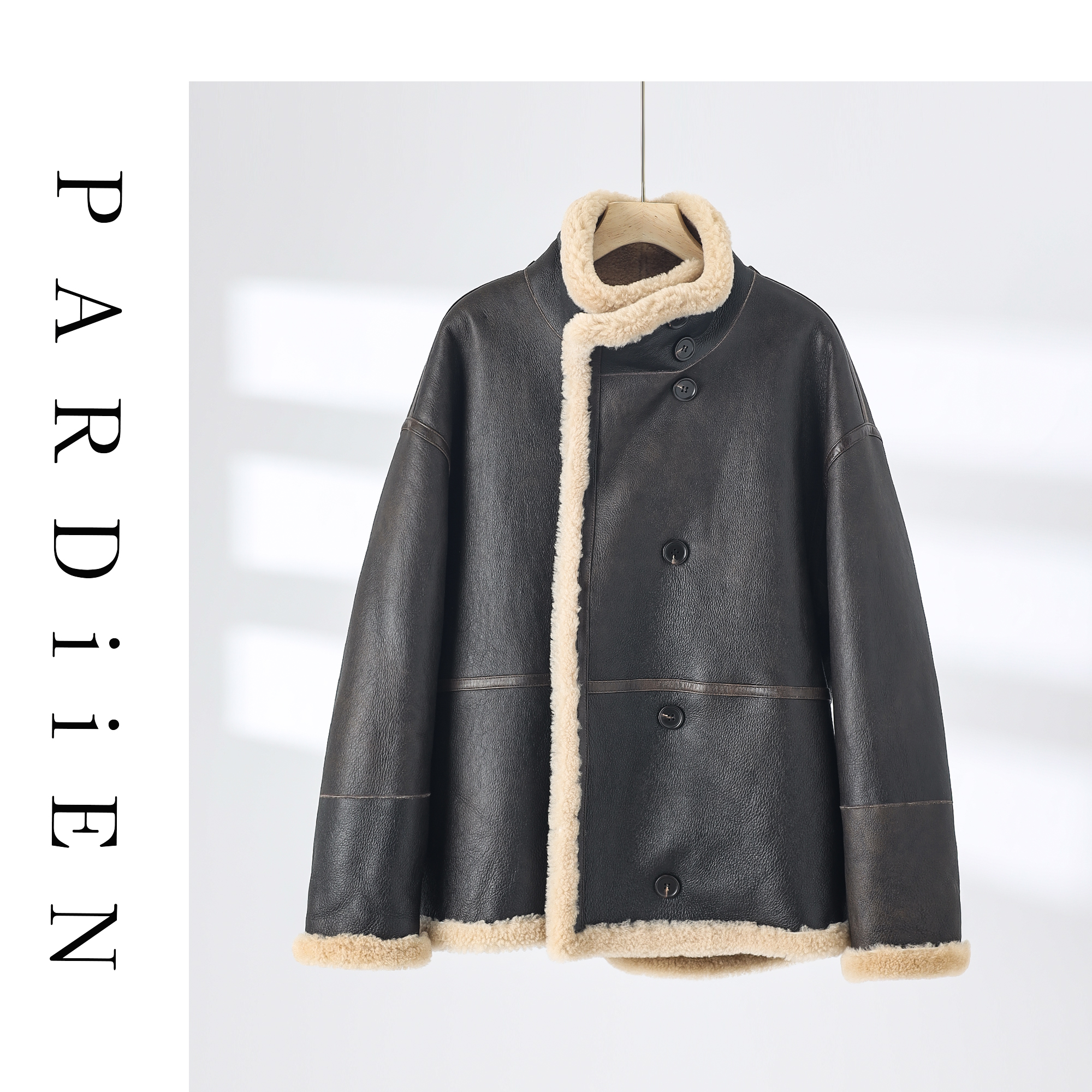 【北总严选】帕迪恩两穿飞行员高领皮毛一体短款外套BW5179