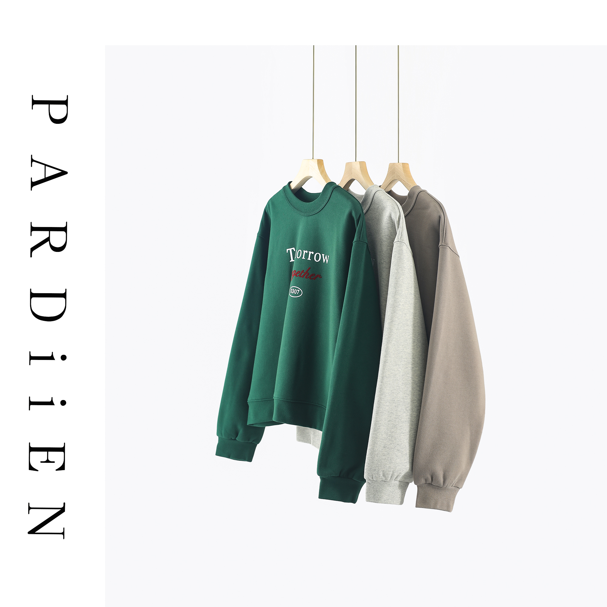 【北总严选】帕迪恩字母印花加绒圆领卫衣TX24221