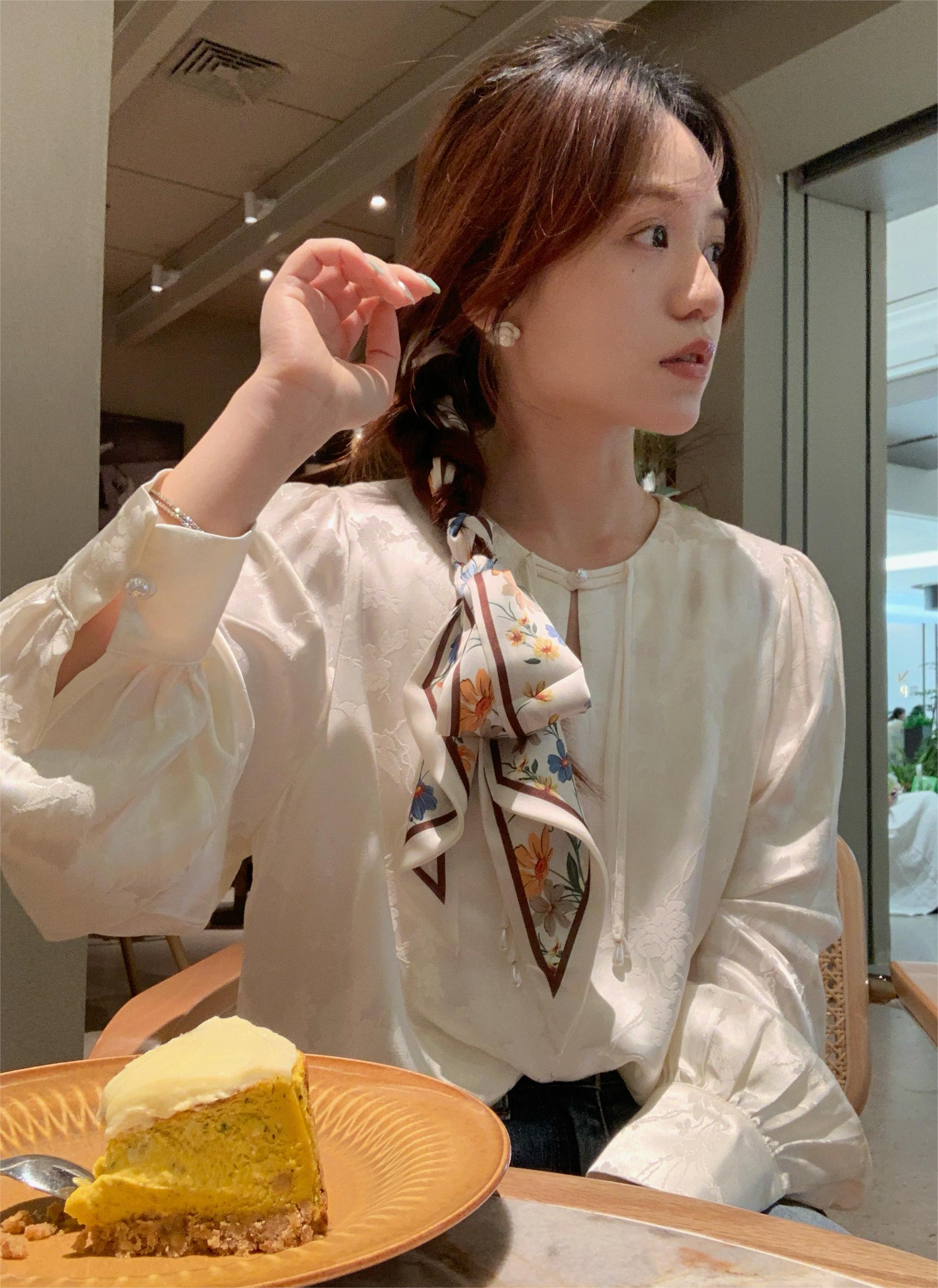 solighter 2024丝巾女高级百搭颈饰飘带