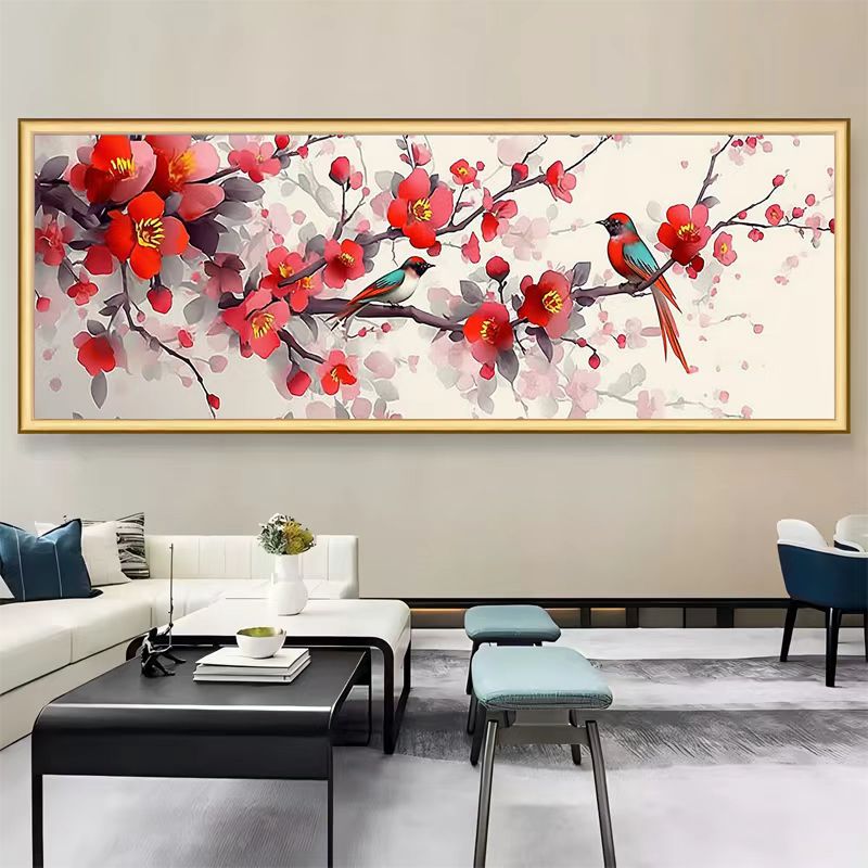 十字绣【喜上枝头】新款梅花喜鹊登枝大格150X50客厅卧室棉线绣