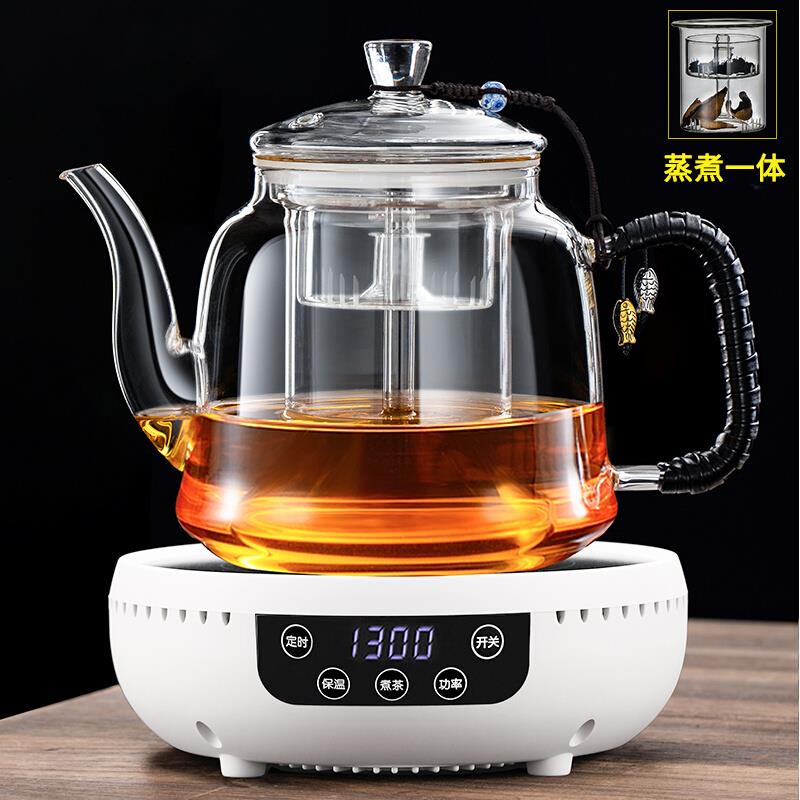 2023新款蒸煮一体玻璃茶壶全自动电陶炉煮茶器烧水专用泡茶具套装