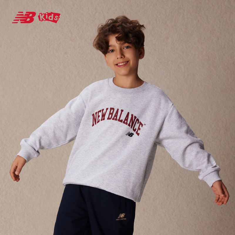 NEW BALANCE童装男女儿童时尚潮流舒适百搭套头卫衣ND7CE1E053