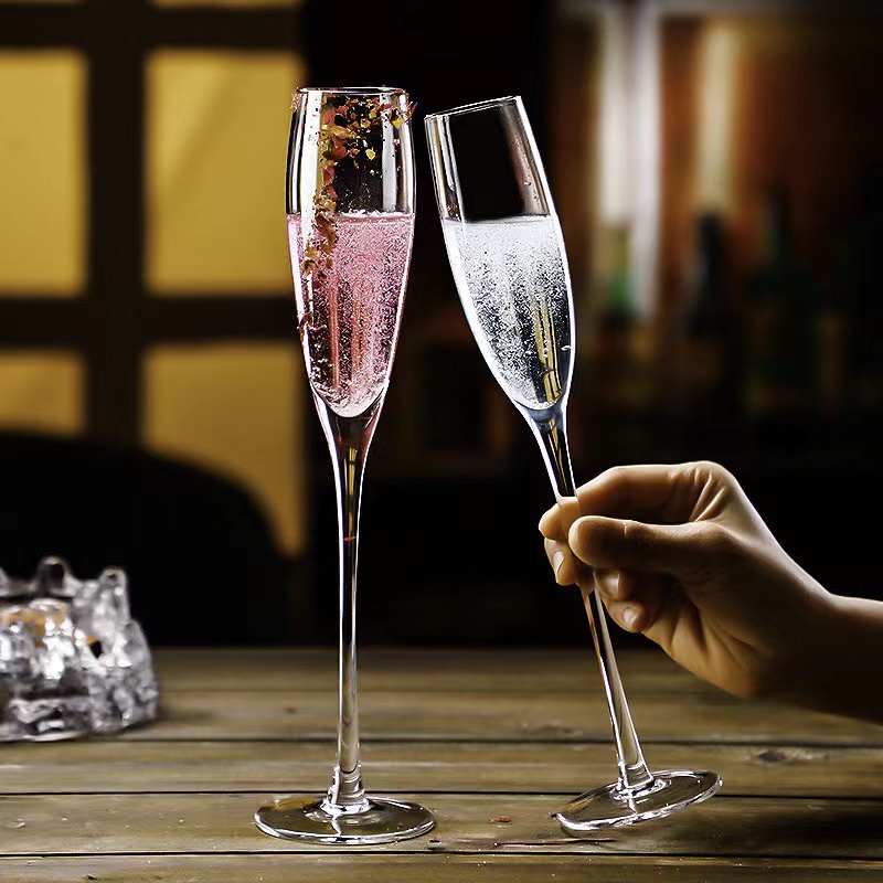 婚庆无铅水晶玻璃个性斜口创意欧式结婚气泡鸡尾酒对杯泡酒家用