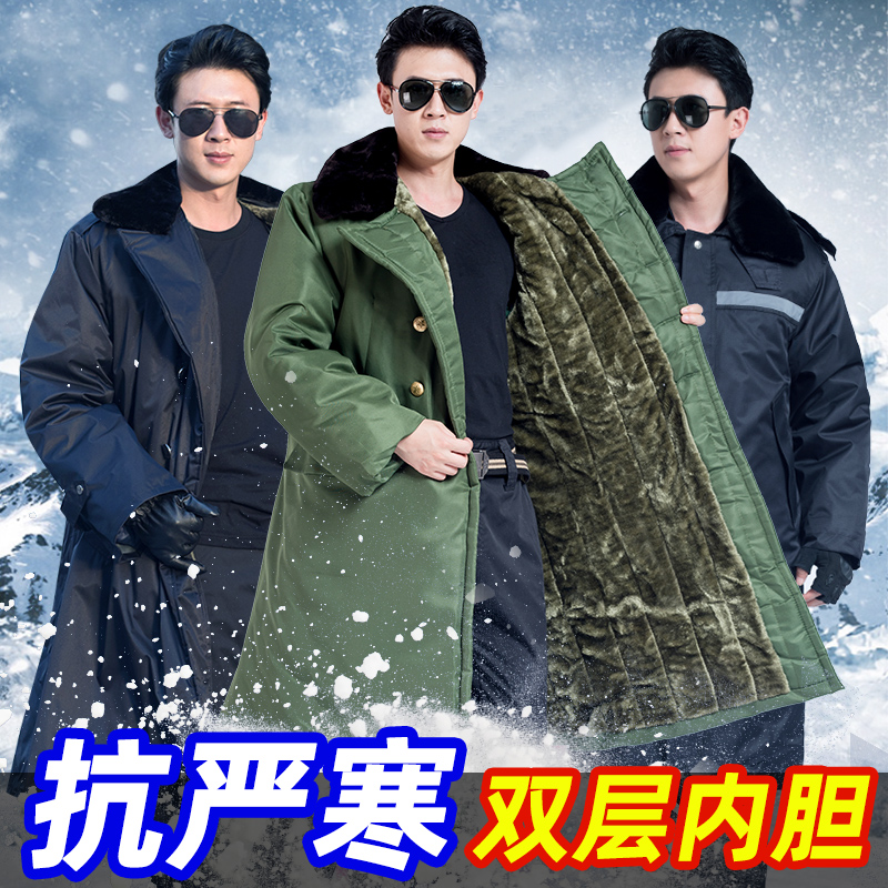 【小扬哥甄选】加厚长款军棉大衣男冬季冷库防寒服劳保绿棉袄老式