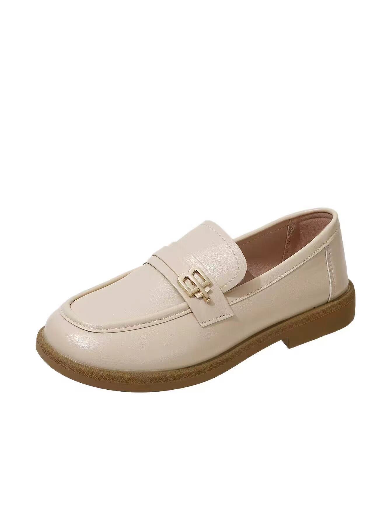 外贸原单 真皮透气厚底防滑休闲百搭软底时尚厚底乐福鞋b8888