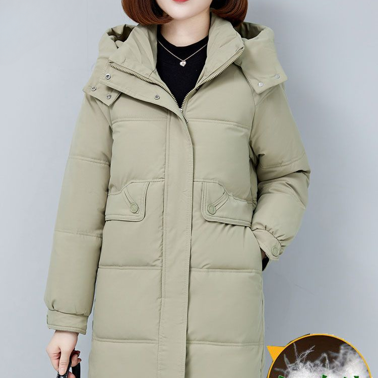 白鸭绒羽绒服女中长款2023冬装新款加厚保暖时尚修身显瘦女装外套