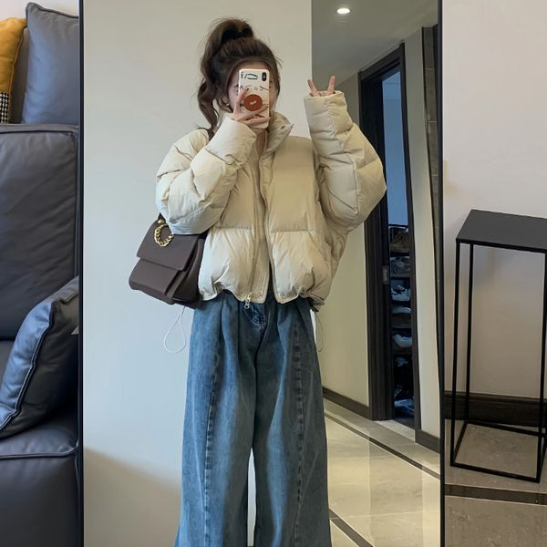 冬季小个子羽绒服女短款2023冬季新款韩版时尚高腰显瘦加厚面包服
