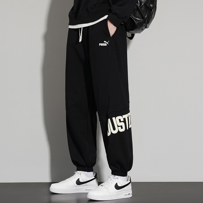 彪馬2024春季新款加绒加厚男士大码休闲裤时尚潮流宽松束脚运动裤