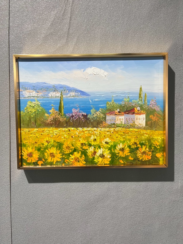 30x40横板向日葵油画纯手绘油画家居装饰画卧室书房电表箱挂画