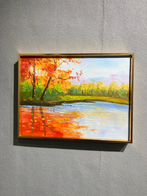 纯手绘油画横板30x40简约风景装饰画家居挂画