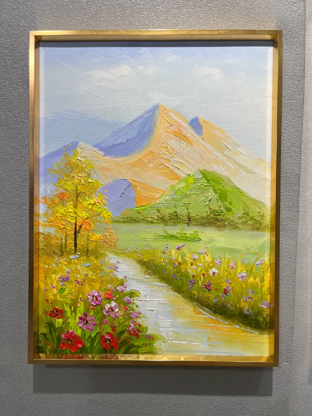 30x40竖版纯手工油画风景油画家居装饰画卧室书房挂画