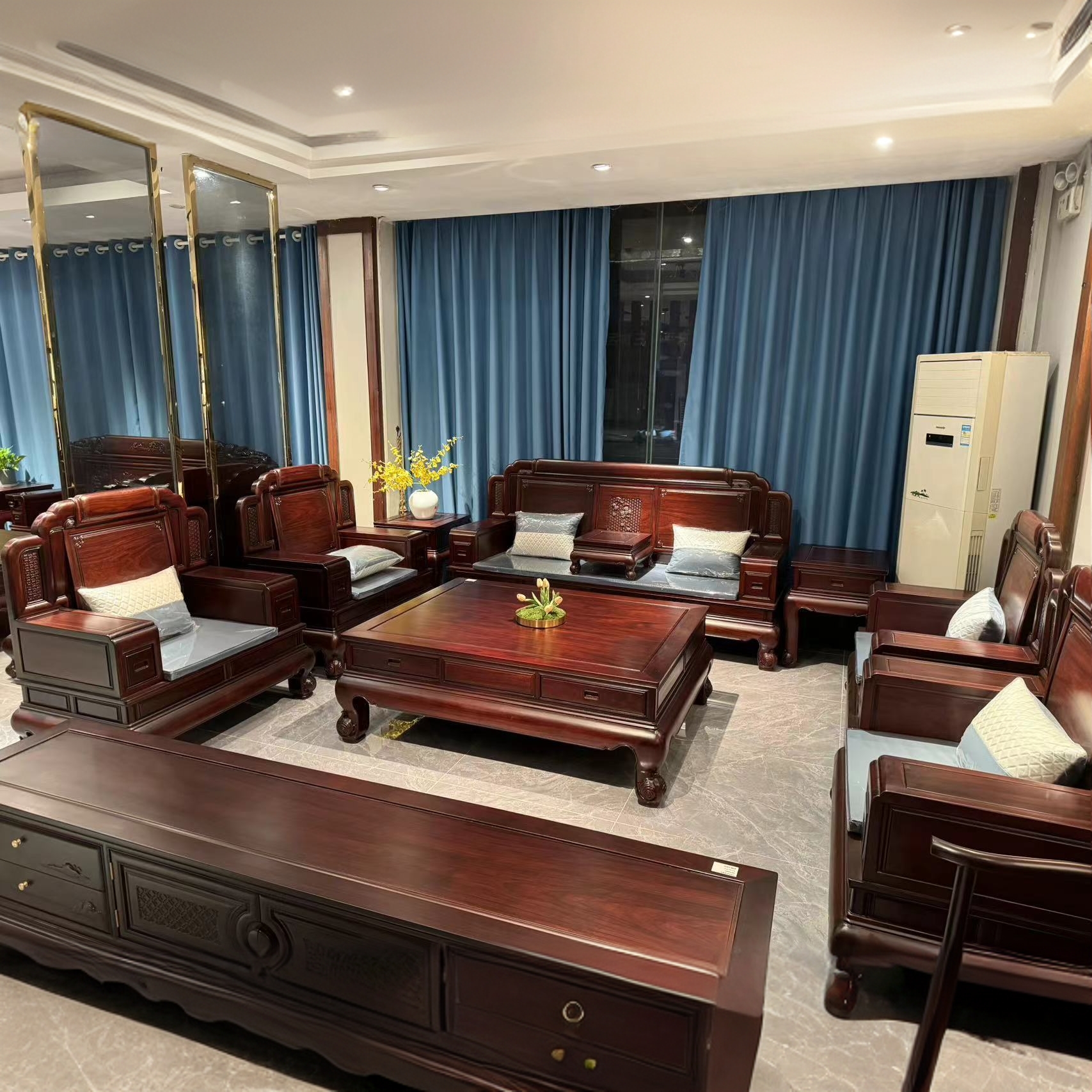 南美传承沙发组合别墅客厅大套组榫卯结构